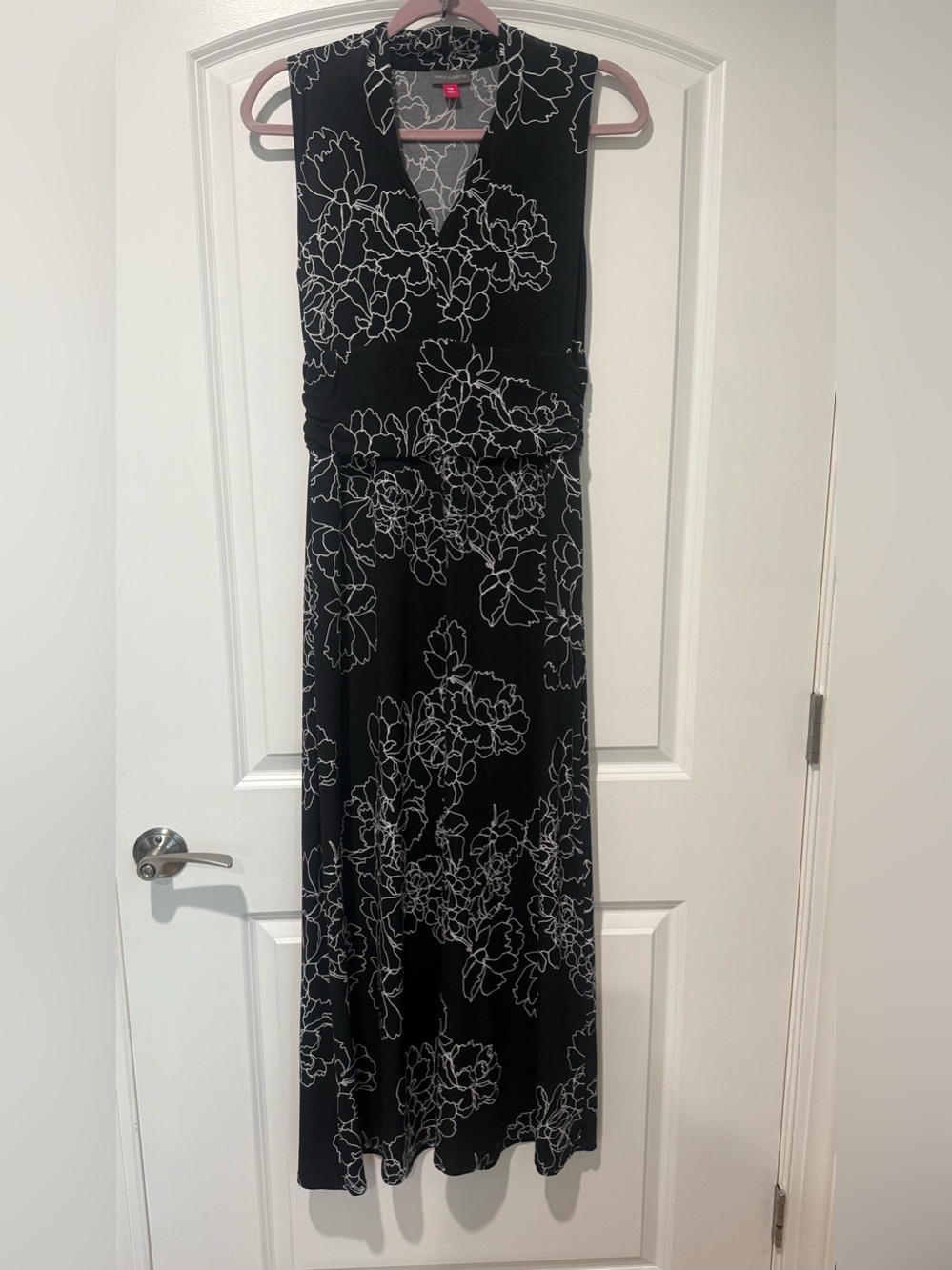 Vince Camuto Black Floral Maxi Dress medium petite